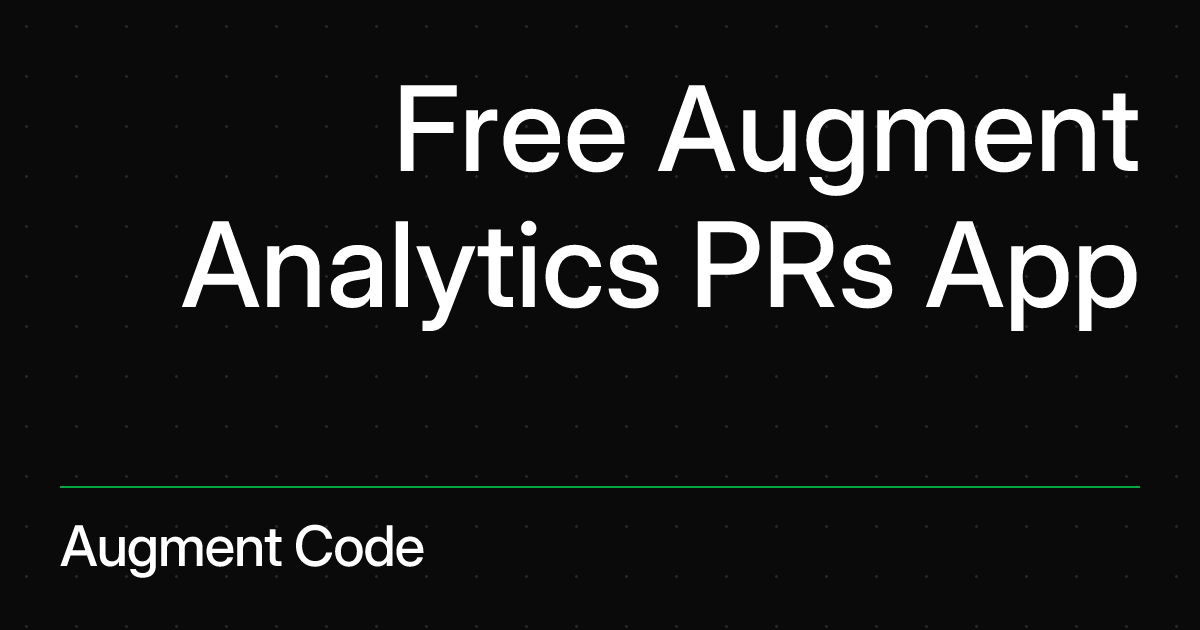 Augment Repos Analytics - Free GitHub PR Analytics Tool